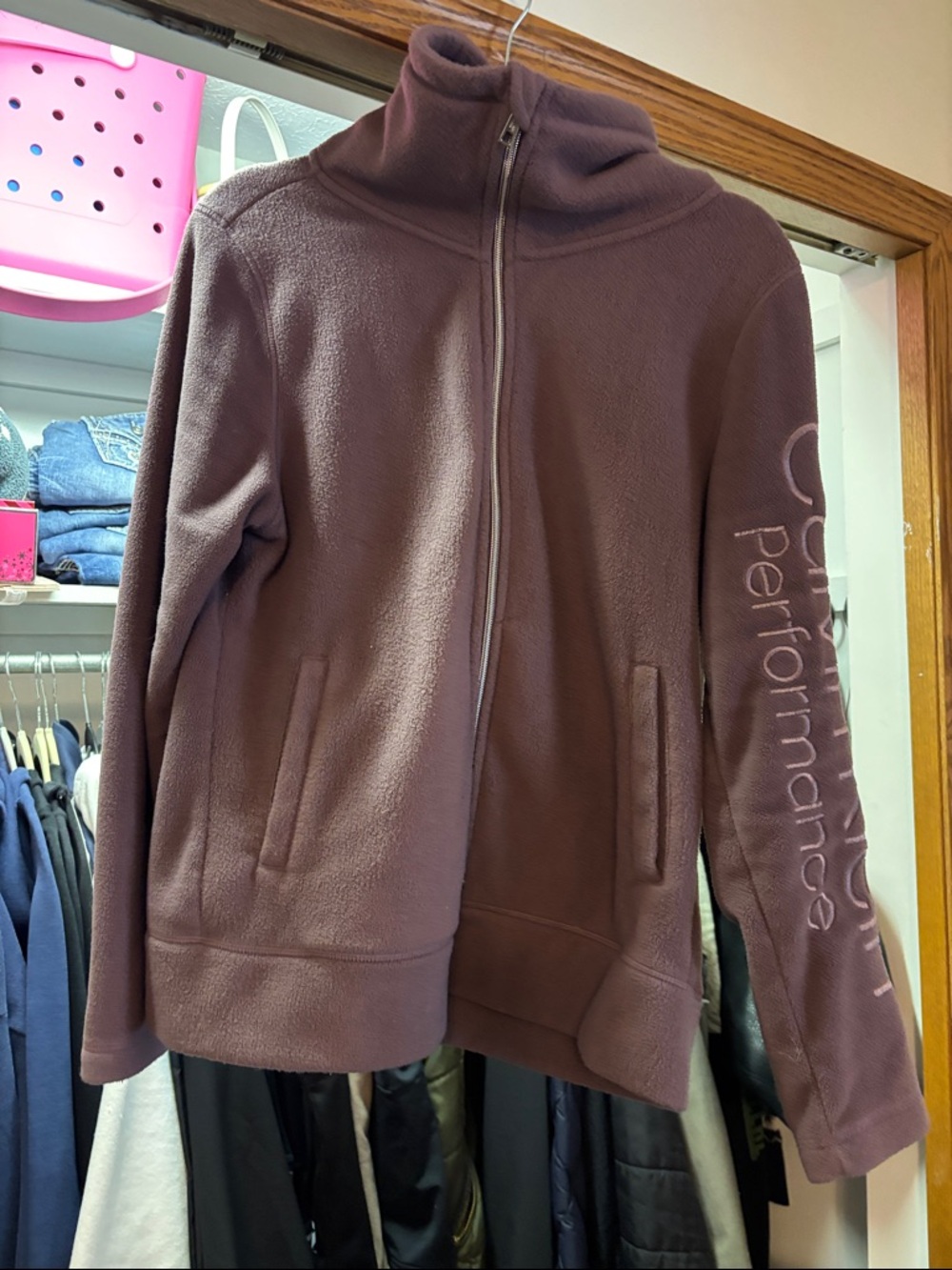 Calvin Klein Mauve Full-Zip Teddy Jacket - Women